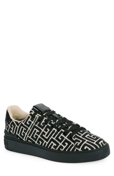 BALMAIN BALMAIN B-COURT MONOGRAM LOW TOP SNEAKER