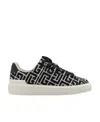 Balmain Men's B Court Monogram Jacquard Low-top Sneakers In Black