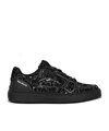 Balmain B-court Skate Trainers In Galaxy Print Suede Leather In Black