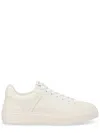 Balmain Logo-embossed Leather Sneakers In Neutral