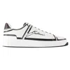 Balmain B-court Calf Leather Sneakers Color Black And White In White