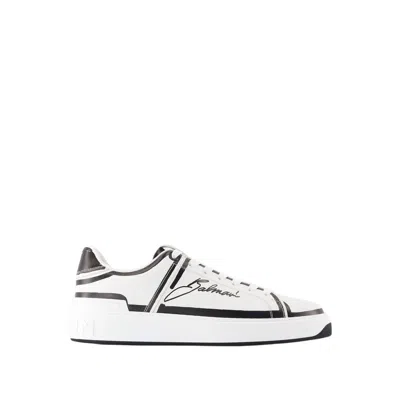 Balmain Men's B-court-printed Sneakers In White