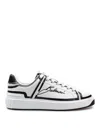 Balmain B-court Calf Leather Sneakers Color Black And White