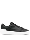 Balmain 'b-court B-buzz' Black Low Sneakers With Diamond Motif And Logo Patch On The Tongue