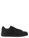 Balmain Black Low Top Sneakers With Logo In Leather In Black
