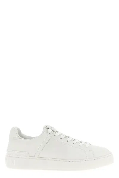 Balmain Court Sneaker Low Top Round Toe Rubber In Animal Print