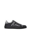 Balmain B-court Low-top Calfskin Sneakers In Black