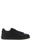 Balmain Black Low Top Sneakers With Logo In Leather In Black