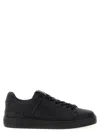 Balmain Black Low Top Sneakers With Logo In Leather