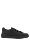 Balmain Black Low Top Sneakers With Logo In Leather In Black