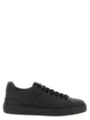 Balmain Black Low Top Sneakers With Logo In Leather In Black