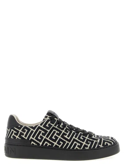Balmain B Court Monogram Jacquard Low Top Sneaker In Multi