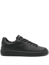 Balmain Black Low Top Sneakers With Logo In Leather In Black