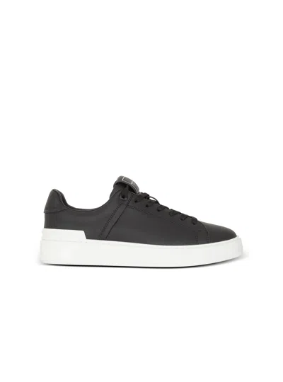 Balmain B-court Sneakers In Calfskin In Black
