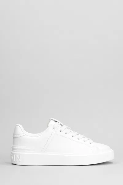 Balmain B Court Sneakers In White Leather
