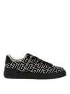 Balmain Black Low Top Sneakers In White