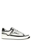 Balmain 'b-court' White And Black Sneaker With Logo Print On The Side In White/black