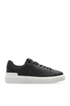 Balmain B Court Sneakers In Black Calfskin In Black