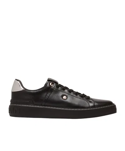 Balmain B-court Trainers In Calfskin In Black