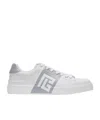 Balmain Low-top Court Sneakers In Smooth Leather In White