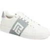 Balmain Low-top Court Sneakers In Smooth Leather In White