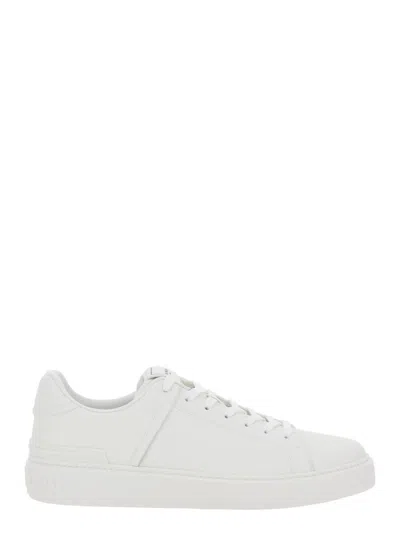 Balmain B-court' White Low Top Sneakers