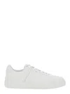 Balmain B-court White Low Top Sneakers With Logo Patch On The Tongue In Leather Man