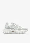 Balmain B-east Mesh And Leather Low-top Sneakers In White