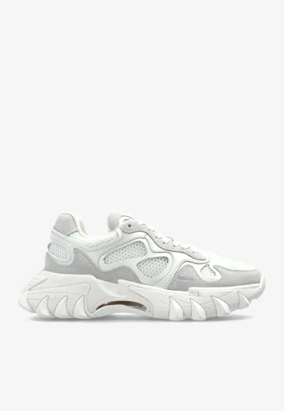 Balmain B-east Mesh And Leather Low-top Sneakers In White