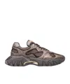 Balmain B-east Monogram-print Panelled Sneakers In Black
