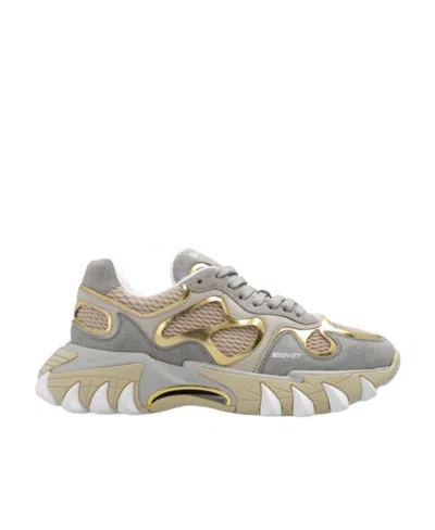 Balmain B-east Panelled Sneakers In Gray