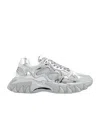Balmain 'b-east Mirror' Metallic Low Top Sneakers With Logo Detail In Gray