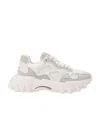 Balmain B-east Trainer In Leather, Suede And Mesh In White