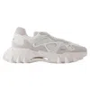 Balmain B-east Trainer In Leather, Suede And Mesh In White