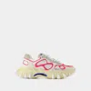 Balmain 40mm B East Leather & Mesh Sneakers In Multicolor