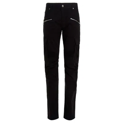 Balmain B Embossed Cotton Cargo Jeans In Black