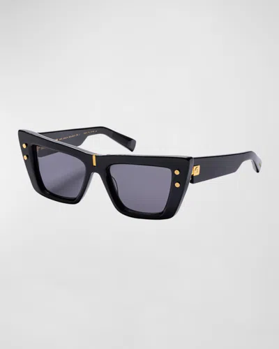 Balmain B-eye Acetate Cat-eye Sunglasses In Blkgld
