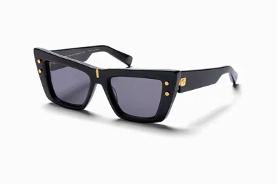 Balmain B - Eye Grey Cat Eye Ladies Sunglasses Bps-156a Blk-gld 54 In ["grey","black","gold Tone"]
