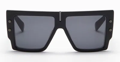 Balmain B-grand - Matte Black / Black Rhodium Sunglasses In Black Matte