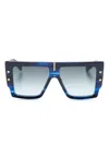Balmain B-grand Oversized Square-frame Gradient Sunglasses In Blue