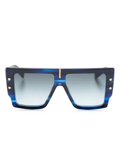 Balmain B-grand Oversized Square-frame Gradient Sunglasses In Blue
