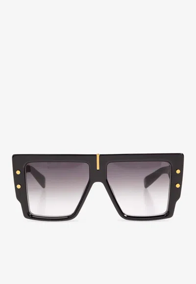 Balmain B-grand Square Frame Sunglasses In Black