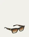 Balmain B-ii Acetate Cat-eye Sunglasses In Dark Brown Swirl - Gold W Dark Brown To Clear - Ar