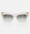 Balmain Eckige Sonnenbrille B-ii In Grey