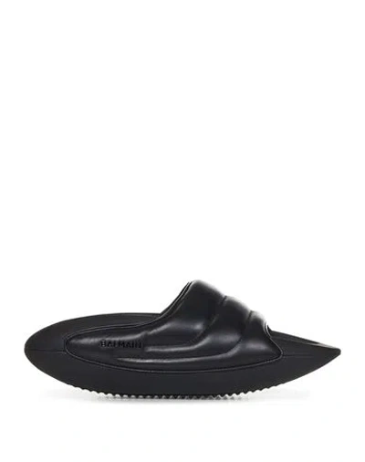 BALMAIN BALMAIN B-IT MAN SANDALS BLACK SIZE 9 SOFT LEATHER 