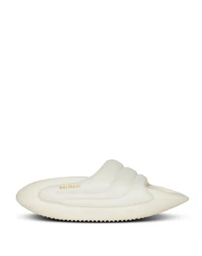 Balmain White B-it Mules In 0fa Blanc