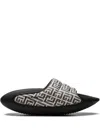 Balmain B-it Padded "monogram Print" Slides In Schwarz
