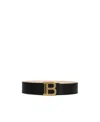 Balmain Black Smooth Calfskin B-belt Belt In Black