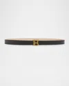 Balmain B-monogram Calfskin Medium Leather Belt In 0pa Noir