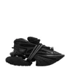 Balmain Neoprene And Leather Low-top Unicorn Sneakers In Black